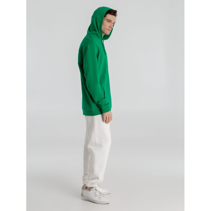 Толстовка с капюшоном унисекс Hoodie, зеленая, размер XXL