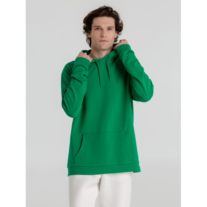 Толстовка с капюшоном унисекс Hoodie, зеленая, размер XXL