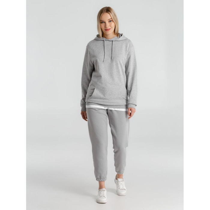 Толстовка с капюшоном унисекс Hoodie, серый меланж, размер XXL