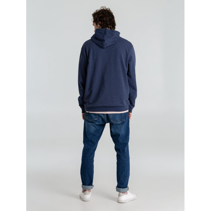 Толстовка с капюшоном унисекс Hoodie, синий меланж, размер 3XL