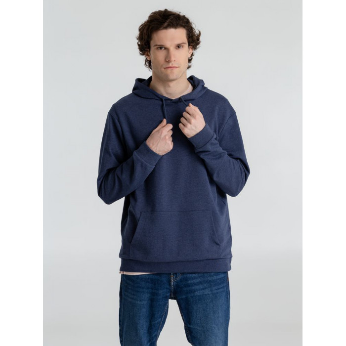 Толстовка с капюшоном унисекс Hoodie, синий меланж, размер 3XL