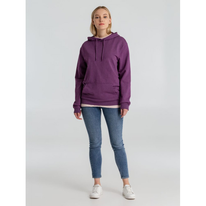 Толстовка с капюшоном унисекс Hoodie, фиолетовый меланж, размер XS