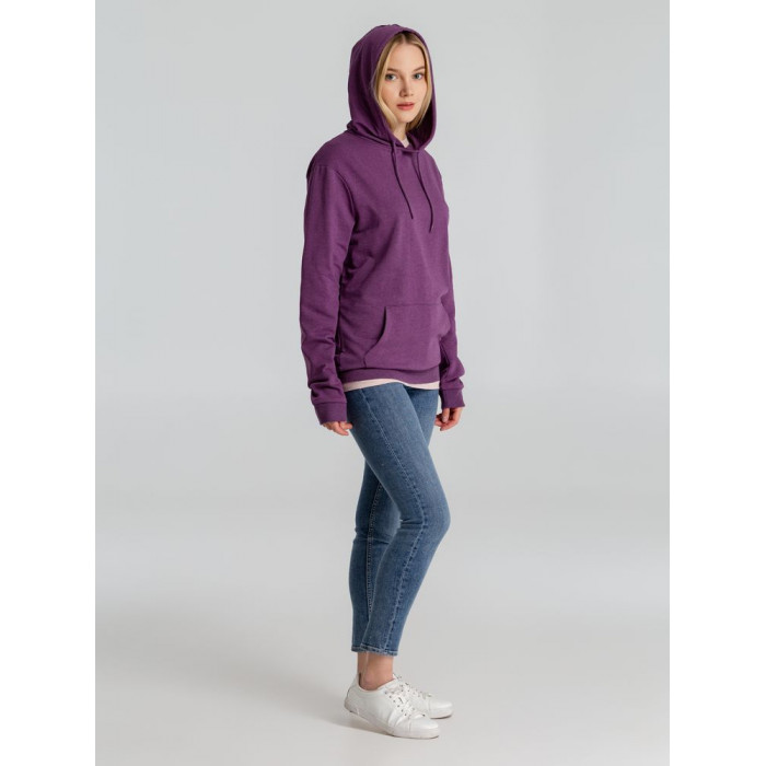 Толстовка с капюшоном унисекс Hoodie, фиолетовый меланж, размер XS