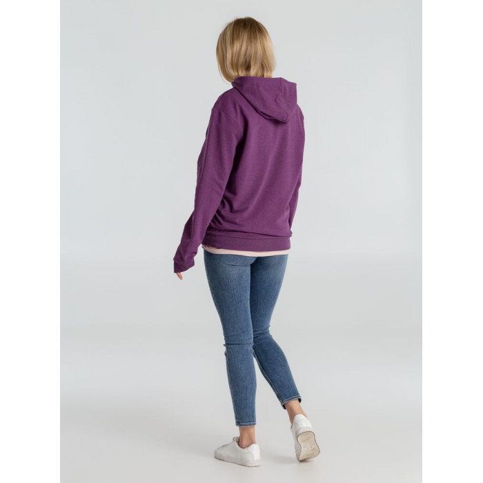 Толстовка с капюшоном унисекс Hoodie, фиолетовый меланж, размер XS