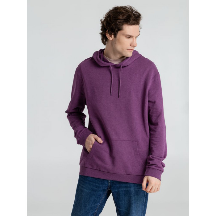 Толстовка с капюшоном унисекс Hoodie, фиолетовый меланж, размер XS