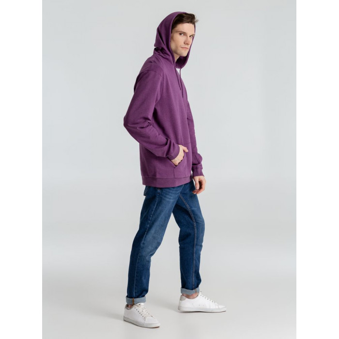 Толстовка с капюшоном унисекс Hoodie, фиолетовый меланж, размер XS