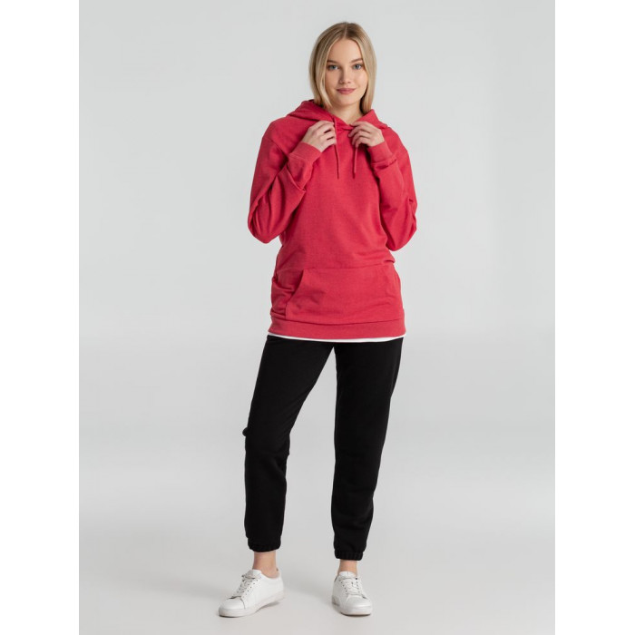 Толстовка с капюшоном унисекс Hoodie, красный меланж, размер 3XL