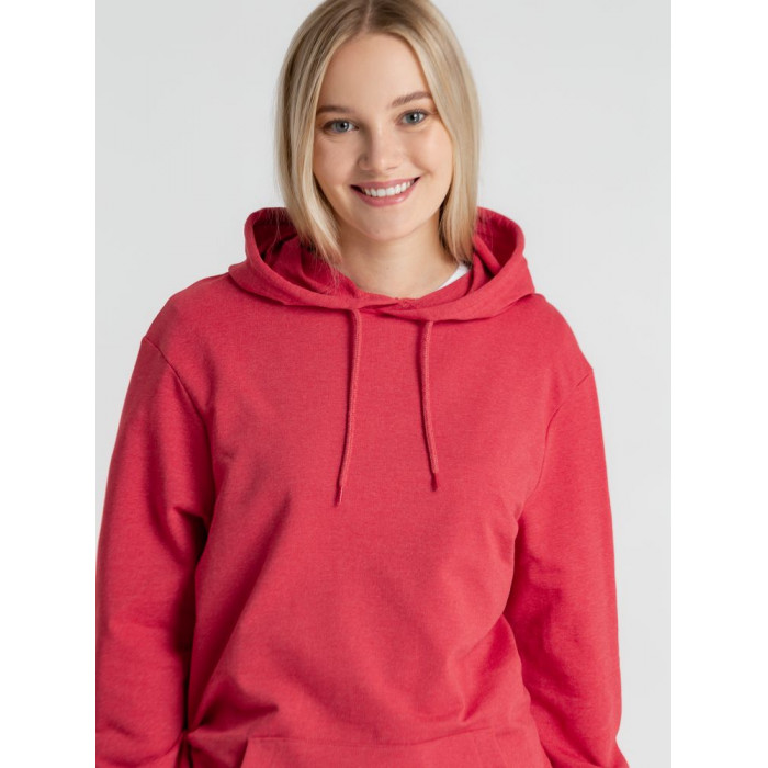 Толстовка с капюшоном унисекс Hoodie, красный меланж, размер 3XL