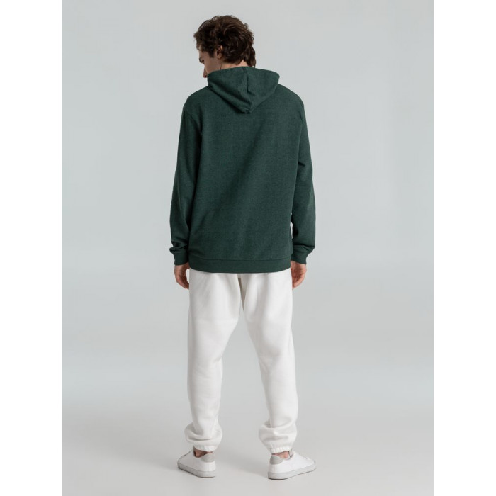 Толстовка с капюшоном унисекс Hoodie, темно-зеленый меланж, размер XS