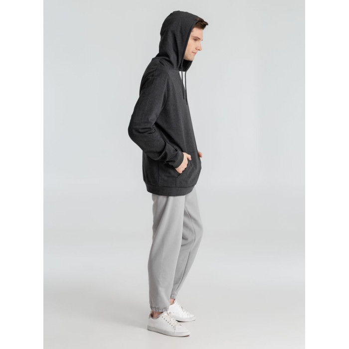 Толстовка с капюшоном унисекс Hoodie, серый меланж (антрацит), размер XS