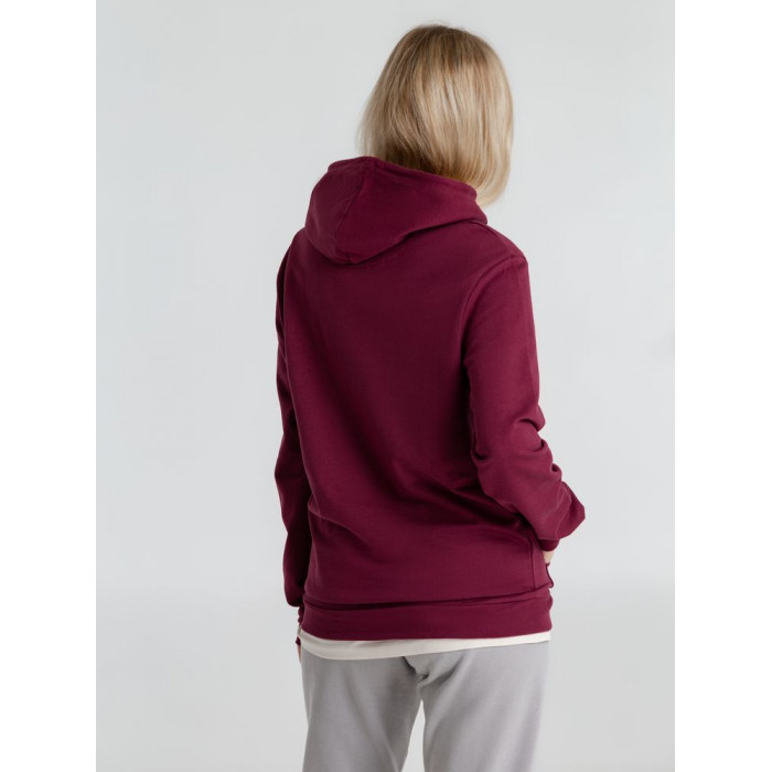 Толстовка с капюшоном унисекс Hoodie, бордовая, размер XS