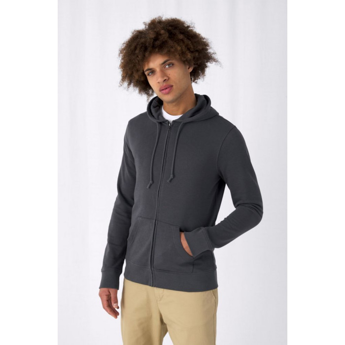 Толстовка на молнии с капюшоном унисекс BNC Inspire (Organic), черная, размер XS