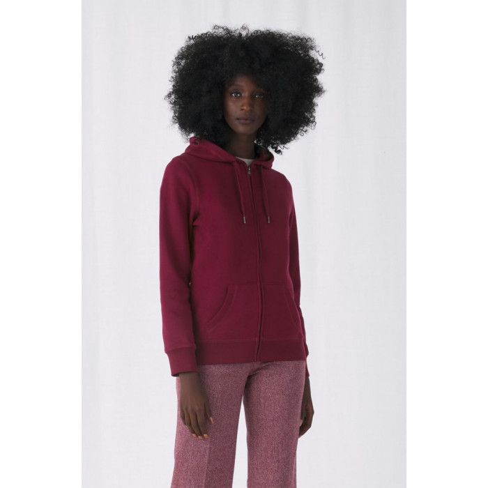 Толстовка на молнии с капюшоном женская Queen, красная, размер 3XL