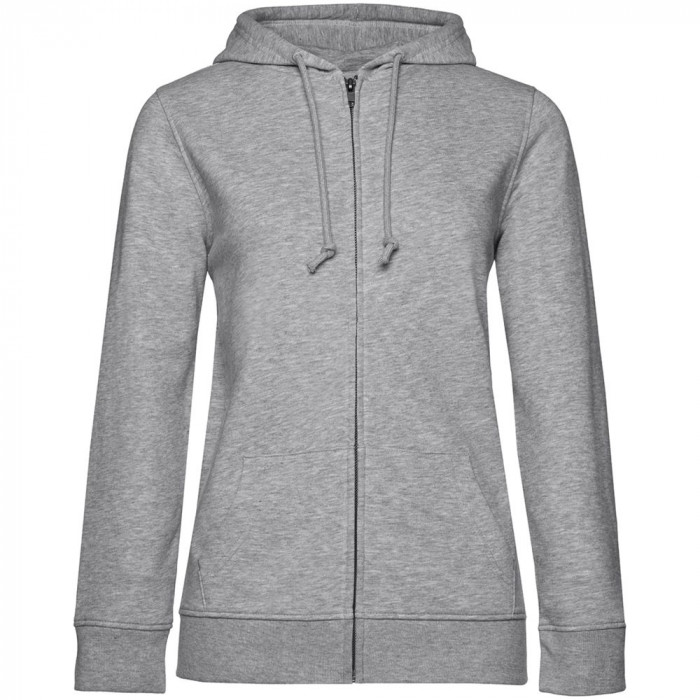 Толстовка на молнии с капюшоном женская BNC Inspire (Organic), серый меланж, размер XS