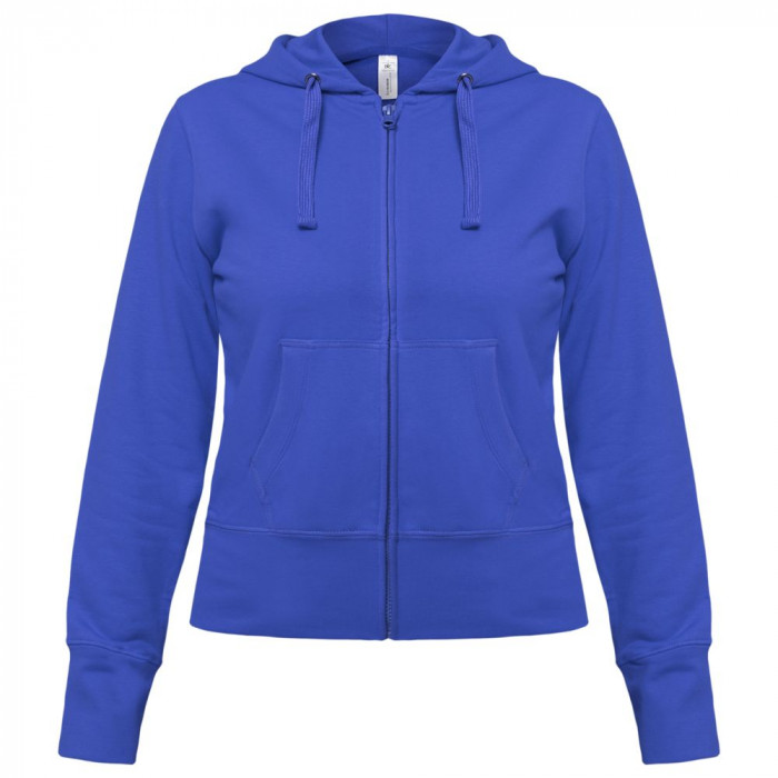 Толстовка женская Hooded Full Zip ярко-синяя, размер XL